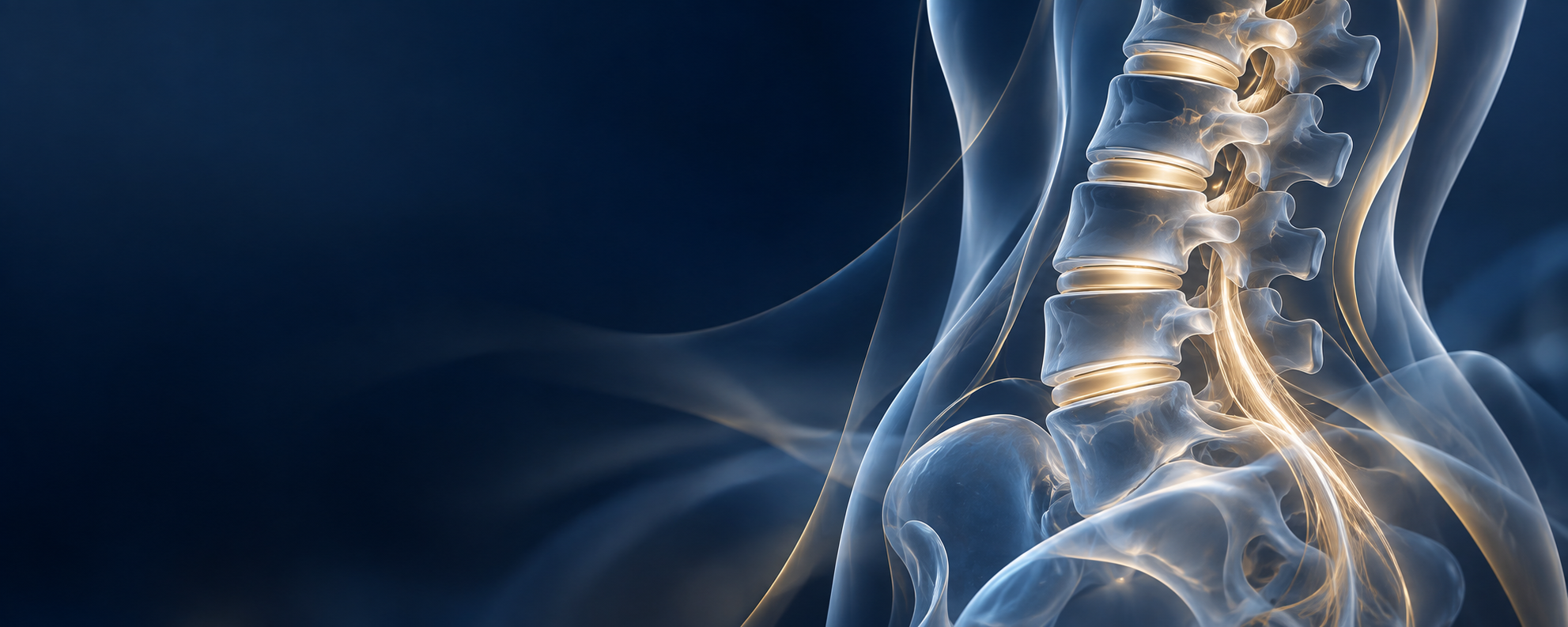Abstract rendering of the lumbar spine